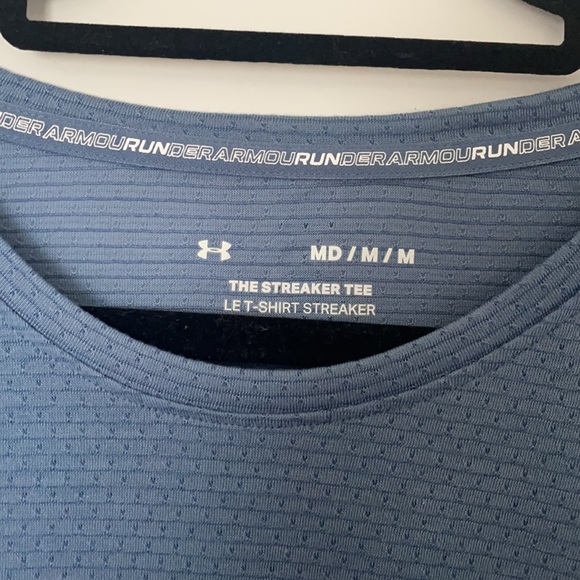 Under Armour Streaker Run Workout Short Sleeve Top in Blue/Reflective - Womens M - Picture 4 of 4